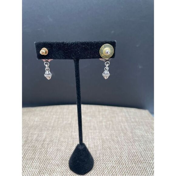 Brighton Purple Heart Dangle Drop Pierced Earrings 925 - Picture 2 of 7